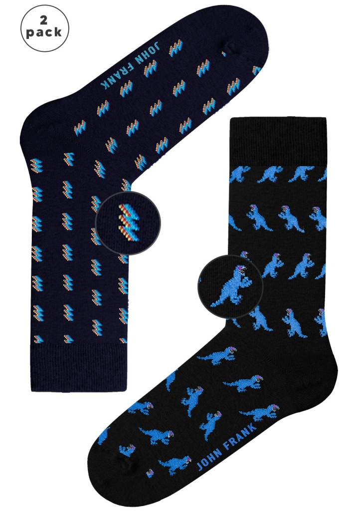 Pánské ponožky John Frank JF2LS21W53 2Pack Barva: Vícebarevná, Velikost: UNI