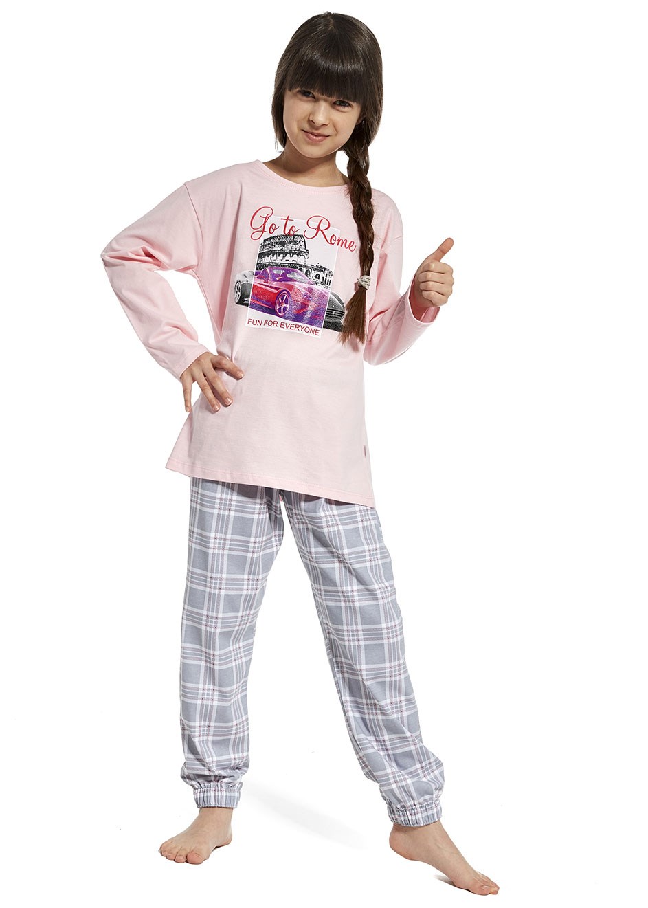 Dívčí pyžamo Cornette "Go to rome" 540/81 kids  young Barva: Růžová, Velikost: 122-128