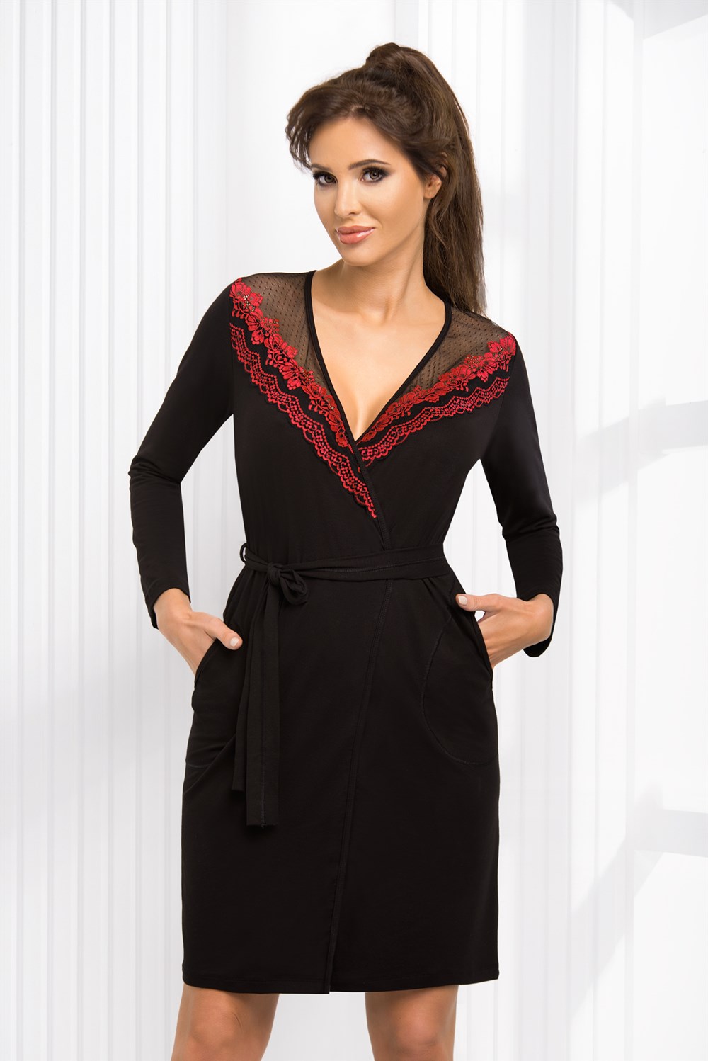 Dámský župan Donna Jasmine black Barva: Černá, Velikost: L