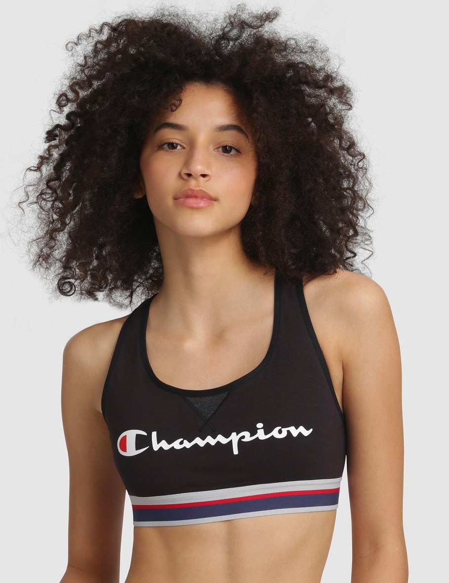Sportovní podprsenka CHAMPION CROP TOP AUTHENTIC Barva: Černá, Velikost: XL