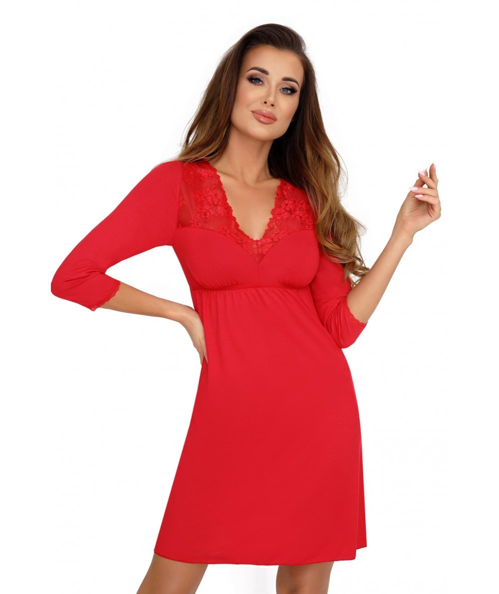 Noční košilka Donna Klarisa II Barva: Červená, Velikost: 2XL