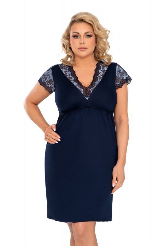Noční košilka Donna Deborah Plus Barva: Modrá - tmavě, Velikost: 6XL
