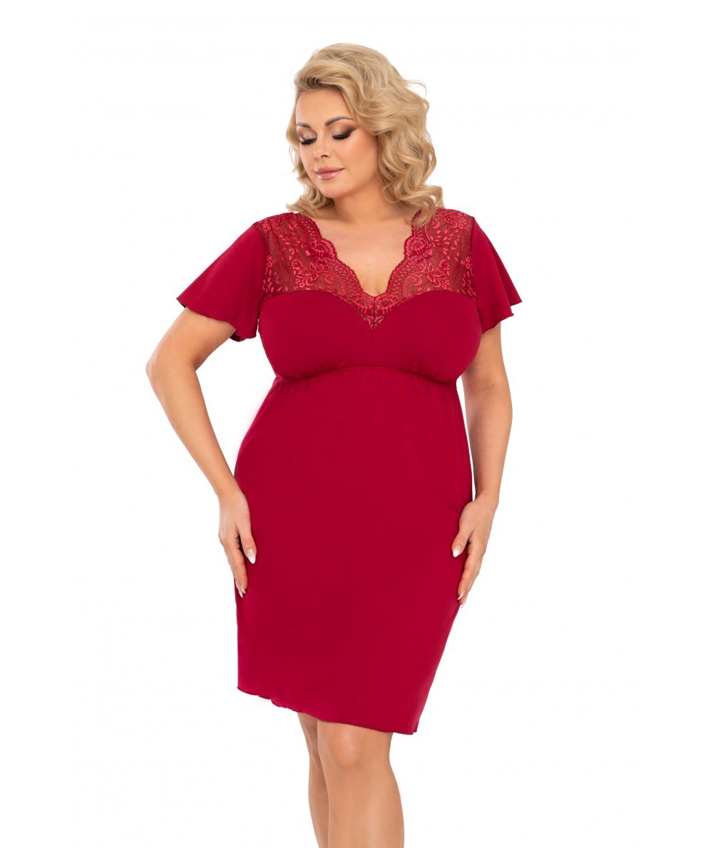 Noční košilka Donna Doris Plus bordó Barva: Bordó, Velikost: 4XL