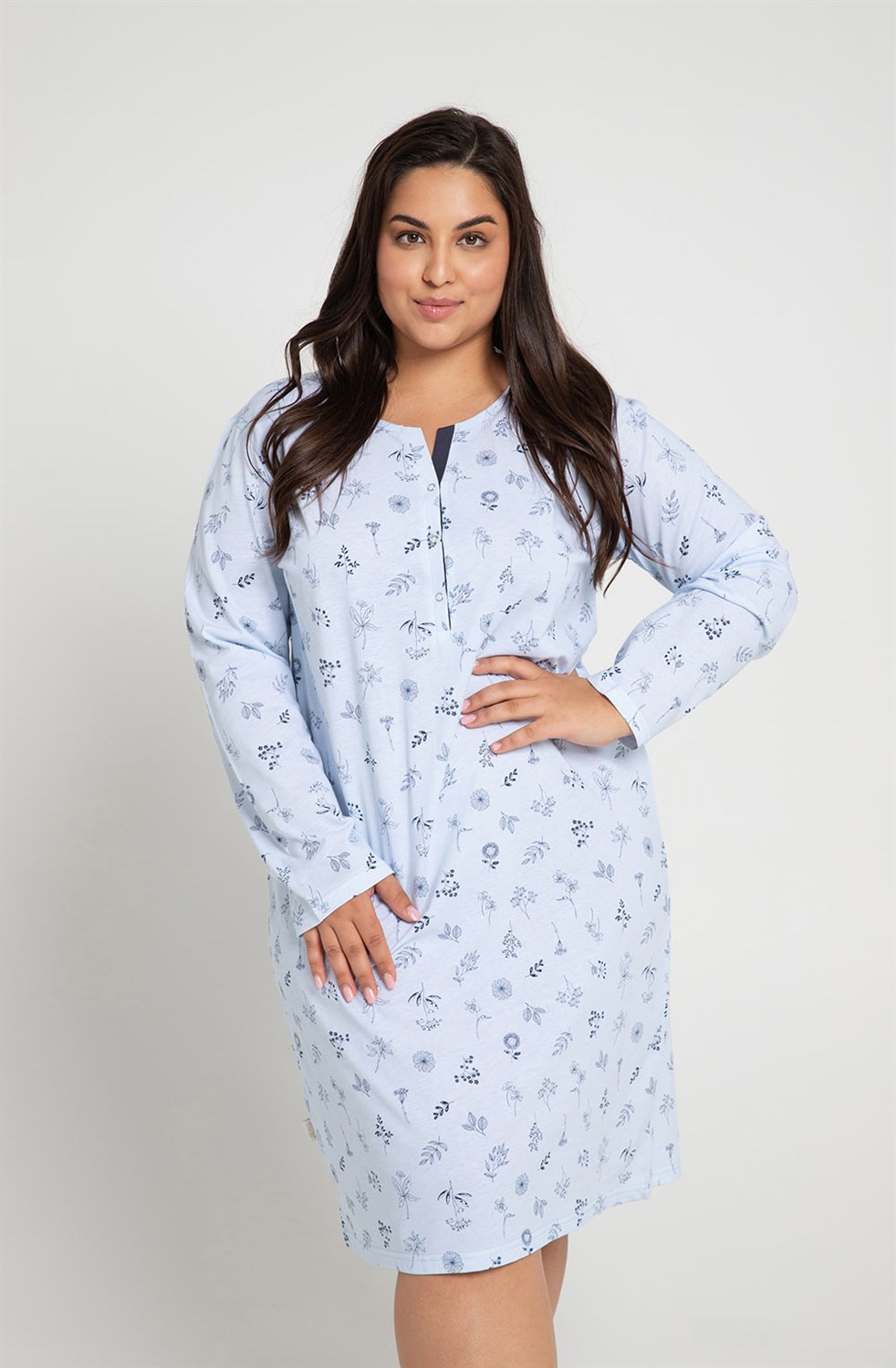 Dámská noční košile Taro Magnolia 3011 Barva: Modrá, Velikost: 3XL