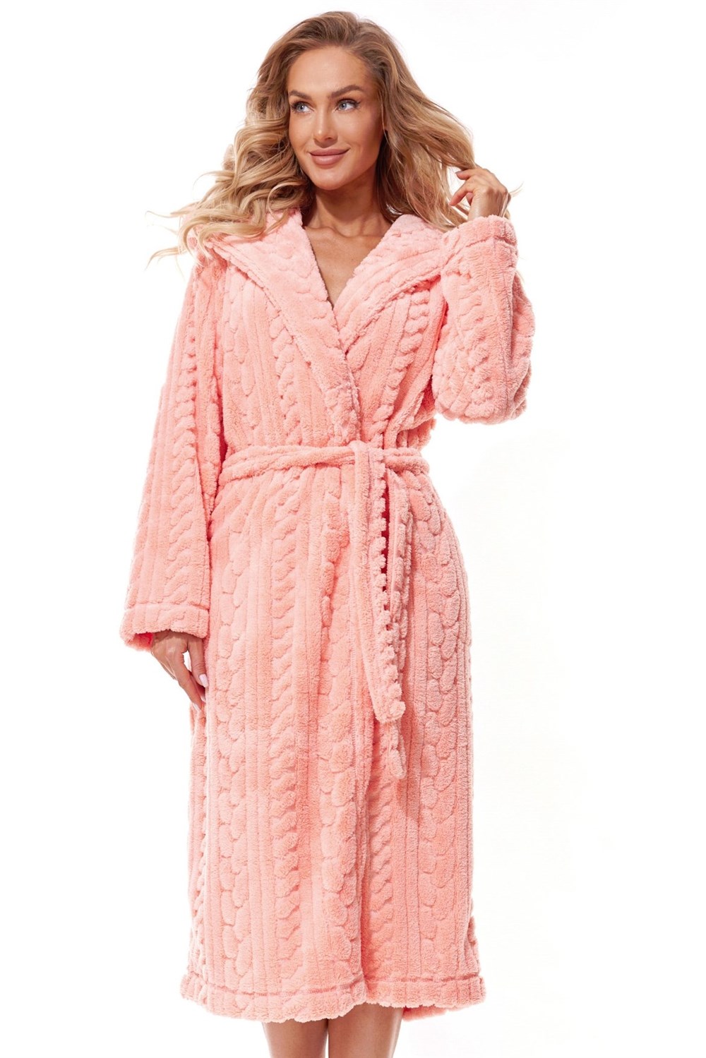 L&L Dámský župan L and L Swet Long 2309 morela Barva: Oranžová, Velikost: M