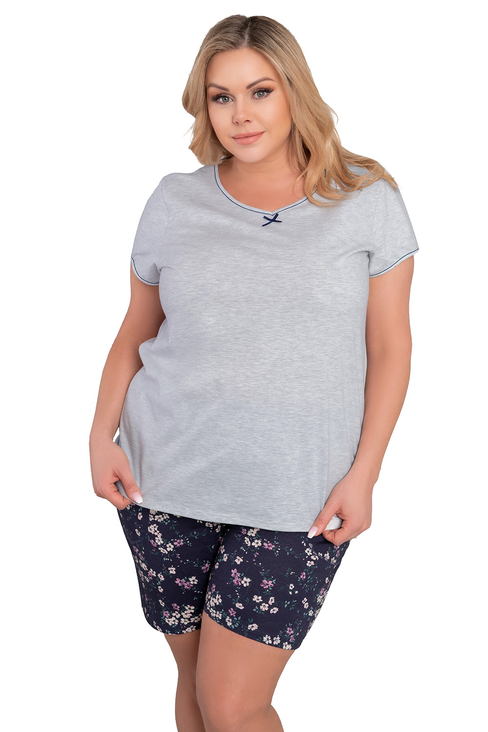 Dámské pyžamo Italian Fashion Celestina kr.r. kr.sp. Barva: Šedá, Velikost: S