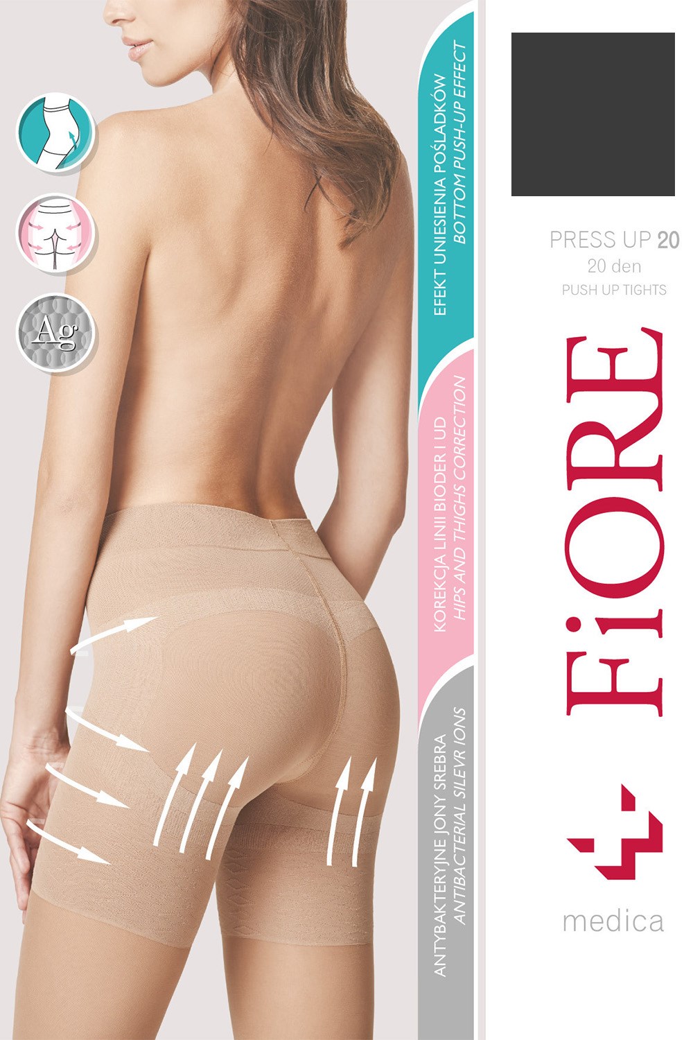Punčochy Fiore Press Up 20 den M5203 - výprodej Barva: Tělová, Velikost: 4 - L