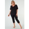 Dámské pyžamo Italian Fashion Puntini kr.r. sp.3/4 (Velikost S, Barva Černá)