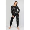 Dámské pyžamo dlouhé Lucie (Barva Černá, Velikost 2XL)
