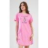 Dámská noční košile s krátkým rukávem Flowers (Barva Růžová - světle, Velikost S)