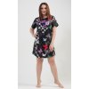 Dámská noční košile s krátkým rukávem Pretty girl (Barva Černá, Velikost XL)