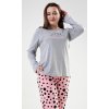 Dámské pyžamo dlouhé Simona (Barva Šedá, Velikost 3XL)