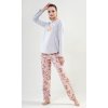 Dámské pyžamo dlouhé Only for you (Barva Šedá - světle, Velikost XL)