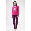 Dámské pyžamo dlouhé Love story (Barva Růžová - tmavě, Velikost XL)