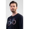 Pánské pyžamo dlouhé Old bike (Barva Modrá - tmavě, Velikost XL)