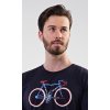 Pánské pyžamo dlouhé Old bike (Barva Modrá - tmavě, Velikost XL)