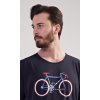 Pánské pyžamo dlouhé Old bike (Barva Modrá - tmavě, Velikost XL)