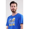 Pánské pyžamo šortky Life is beer (Barva Modrá, Velikost M)