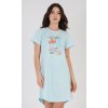 Dámská noční košile s krátkým rukávem Botanical (Barva Zelená, Velikost S)