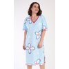 Dámská noční košile s krátkým rukávem Veronika (Barva Modrá - světle, Velikost XL)