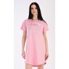 Dámská noční košile s krátkým rukávem I love you (Barva Růžová - tmavě, Velikost S)