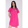Dámská noční košile s krátkým rukávem I love you (Barva Růžová - tmavě, Velikost S)