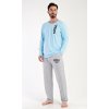 Pánské pyžamo dlouhé Henry (Barva Modrá - světle, Velikost M)
