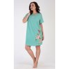 Dámská noční košile s krátkým rukávem Alena (Barva Zelená, Velikost 2XL)