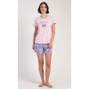 Dámské pyžamo šortky Alžběta (Barva Růžová - světle, Velikost S)