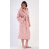 Dámský župan dlouhý s kapucí Barbora (Barva Růžová, Velikost L)