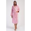 Dámský župan dlouhý s kapucí Barbora (Barva Růžová, Velikost L)