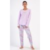 Dámské pyžamo dlouhé Marie (Barva Fialová, Velikost 4XL)