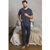 Pánské pyžamo Italian Fashion Ricardo kr.r. dł.sp. (Velikost L, Barva Modrá - tmavě)