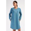 Dámské domácí šaty s dlouhým rukávem Alžběta (Barva Šedá - tmavě, Velikost 2XL)