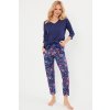 Dámské pyžamo Italian Fashion Folk r.3/4 sp.7/8 (Velikost M, Barva Modrá - tmavě)