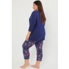 Dámské pyžamo Italian Fashion Folk r.3/4 sp.7/8 (Velikost M, Barva Modrá - tmavě)