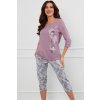 Dámské pyžamo Italian Fashion Ibena r.3/4 sp.3/4 (Velikost S, Barva Růžová)