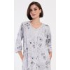 Dámské domácí šaty s tříčtvrtečním rukávem Matylda (Barva Šedá, Velikost XL)