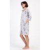 Dámské domácí šaty s tříčtvrtečním rukávem Matylda (Barva Šedá, Velikost XL)