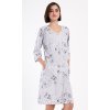 Dámské domácí šaty s tříčtvrtečním rukávem Matylda (Barva Šedá, Velikost 2XL)
