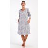 Dámské domácí šaty s tříčtvrtečním rukávem Kika (Barva Šedá, Velikost 2XL)