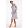 Dámské domácí šaty s tříčtvrtečním rukávem Kika (Barva Šedá, Velikost 2XL)