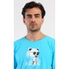 Pánské pyžamo dlouhé Ice party (Barva Tyrkysová, Velikost 2XL)