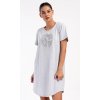 Dámské domácí šaty s krátkým rukávem Alžběta (Barva Šedá - světle, Velikost XL)