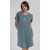 Dámské domácí šaty s krátkým rukávem Alžběta (Barva Šedá - světle, Velikost XL)
