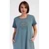 Dámské domácí šaty s krátkým rukávem Alžběta (Barva Šedá - světle, Velikost XL)