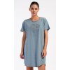 Dámské domácí šaty s krátkým rukávem Alžběta (Barva Šedá - světle, Velikost XL)