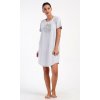 Dámské domácí šaty s krátkým rukávem Alžběta (Barva Šedá - světle, Velikost XL)