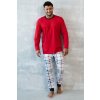 Pánské pyžamo Italian Fashion Andros dł.r. dł.sp. (Velikost M, Barva Červená)