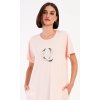 Dámské domácí šaty s krátkým rukávem Queen (Barva Růžová - světle, Velikost 3XL)